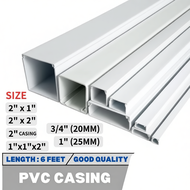 6FT PVC Wiring Casing Electrical Casing Trunking Wire Casing Elektik Pure PVC 6 Kaki PVC Casing 20mm