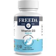 FREEDA Vitamin D3-3000 IU - Pure  Kosher plement Tablets - Bone and Muscle Health, Calcium Absorptio