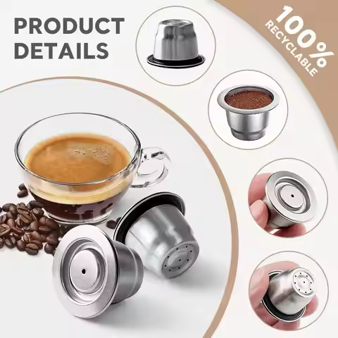 Reusable Stainless Steel Capsule for Nespresso fit Essenza Mini Inissia Pixie Mahcine Espresso Refil