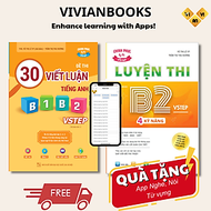 Combo 2 sách luyện thi B2 Vstep: Sách luyện thi B2 Vstep 4 kỹ năng và sách 30 đề thi viết luận tiếng Anh B1, B2 Vstep – ôn thi chứng chỉ tiếng Anh bậc 4 (bằng B2 tiếng Anh) khung năng lực Ngoại ngữ 6 bậc dành cho Việt Nam