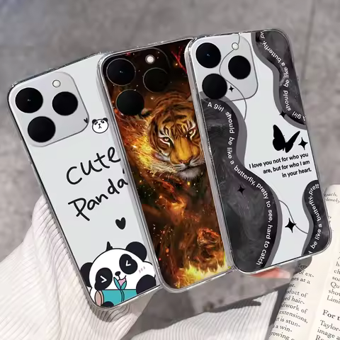 Casing For Realme 15T 15t 5G Mighty Tiger Pattern Phone Case Transparent TPU Silicone Anti Fall Dura