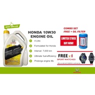 HONDA 10W30 ENGINE OIL 4L MINYAK HITAM SEMI SYNTHETIC 10W-30 MINYAK ENJIN ( CITY / CIVIC / CRV / ACC