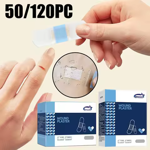 50/120pc Waterproof Band-Aid Transparent Adhesive Medical Strips Wound Band Aid Skin Patch for Swim 