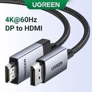 Ugreen 4K60Hz DP to HDMI Cable 3D HDR Aluminum Alloy Shell Nylon Braided Cable for Monitor HDTV Proj