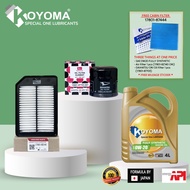 PERODUA AXIA 2017year, BEZZA 1.0 AIR FILTER + ORI OIL FILTER +KOYOMA 0W20 FULLY SYNTHETIC ENGINE OIL