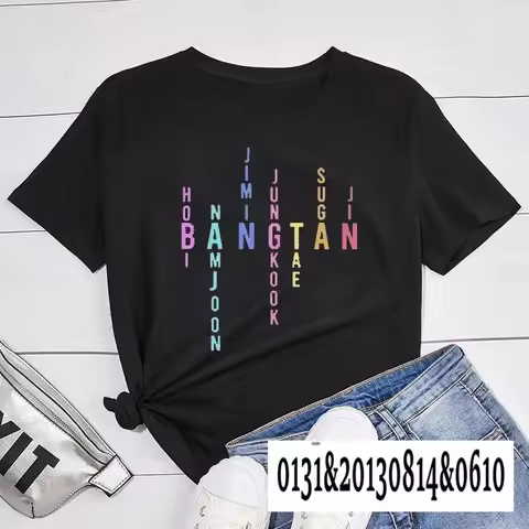 Bangtan Lid Naam T-Shirt Jimin Jungkook Tae Suga Namjoon Hobi Jhope Jhope Jin Bangtan Korea Print T-