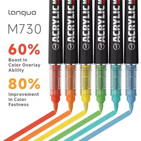 LANGUO 96/72/48 Colors Acrylic Color Marker DlY Graffiti Drawing Direct Liquid Paint Marker Pen with