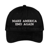 Make America Emo Again Hat Embroidered Baseball Dad Cap MAGA HAT, Emo Hat, Golfer, Gift Black