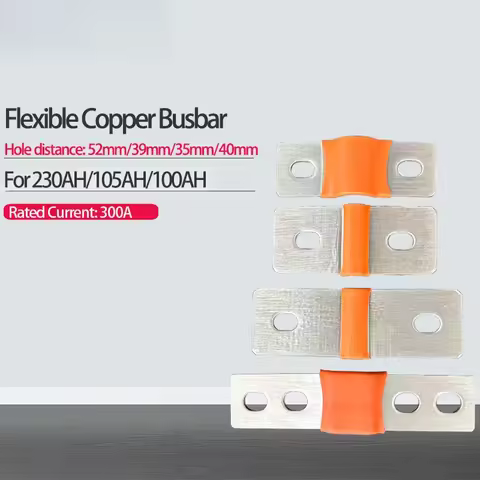 Flexible Busbar 105AH 230AH 100AH 300A 200A 35MM 39MM 52MM 40MM Bus Bar Copper Loose Protector with 