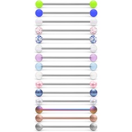 Dyknasz 15PCS Industrial Barbell 16G Surgical Steel Industrial Piercing Jewelry for Women Men Forwar