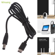Winu Portable Power Cord Male to Male Connector Line Type-C to DC5521 for Home Office