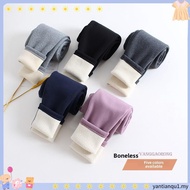 (85CM-165CM) Girls Leggings Pant Fleece Thick Winter Plus Velvet Solid Leggings Kids Fashion Pants W
