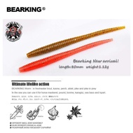 BEARKING 2019 worm Soft Lures 8cm 1.12g 20pcs/bag Fishing Artificial Silicone Bass Pike Minnow Swimb