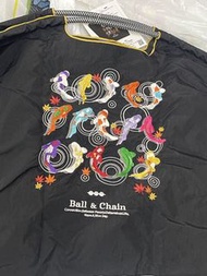 Ball & Chain 黑色錦鯉刺繡手袋