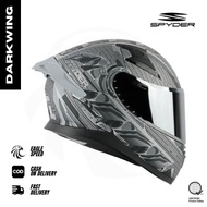 【EAGLE SPEED】SPYDER FULL FACE HELMET RECON 2.0 NEO DARKWING MATTE GREY SILVER DUAL VISOR MOTOR