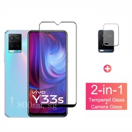 Vivo Y33S Tempered Glass Full Coverage Glass Film For Vivo X50e Y20 V20 SE Y20s Y30 Y50 Y12 Y15 Y17 Y19 Y31 Y31 2021 Screen Protector and Camera Lens Glass Protector