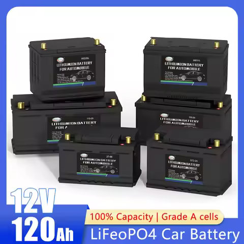 12V LiFePO4 Battery Car 20Ah 40Ah 70Ah 82Ah 100Ah 100Ah 120Ah Lithium Iron Phosphate Starting Batter