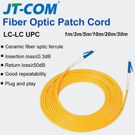 JT-COM 10 pcs Fiber Optic Patch Cord 1M 3M 5M 10M PLDT LC/UPC-LC/UPC Simplex 9/125μm Single Mode Fib