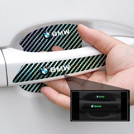 8Pcs For BMW Luminous Car Door Scratch Protection Bowl Carbon Fiber Style Laser Stickers for f30 f10