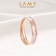 Nhẫn cặp đôi LAMY Stone Inlaid Rose Gold Ring 8047 & 8021