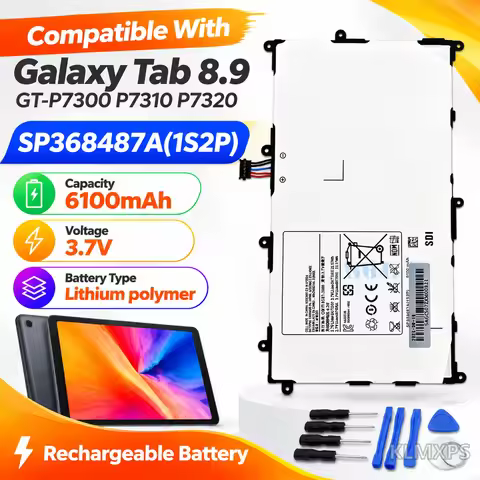 Tablet Replacement Battery SP368487A 6100mAh Lithium Polymer For Samsung Galaxy Tab 8.9 GT-P7300 P73