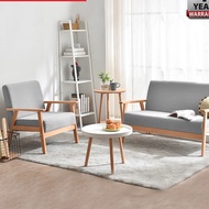 Ninsso : Muji Style Lauren 382 Solid Wood Sofa 1 / 2 / 3 Seater Sofa yang tahan lama / Sofa Kayu / kerusi