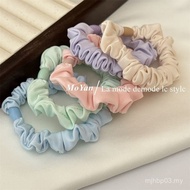 Sweet Cute Creamy Pleated Scrunchy Hair Tie Elastic Rubber Band High-value Headband All-match Hair T