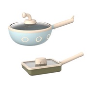 【Taste Plus】悅味KIDS親子鍋系列 22潛水艇炒鍋+18坦克玉子燒鍋