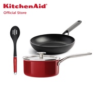 ชุดSet กระทะ&ตะหลิว KA SAUCEPAN 18CM RED+Frypan 28cm+KAG004O