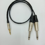 PROMO - KABEL AUX AUDIO CANARE 4MTR + JACK 3.5MM STEREO TO 2 AKAI 6.5MM MALE