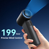High-Speed Handheld Fan  199-Speed Turbo Wind  Digital Display  USB Rechargeable Mini Portable Fan