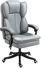 Anatch Modern Simple Ergonomic Executive Office Chair, High Back PU Leather Desk Chair, Adjustable Height Tilt Computer Chair, 360° Swivel Chair with Padded Armrests and Lumbar Support (Grey)