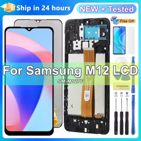 6.4'' Screen for Samsung M12 With Frame Replacement, for Samsung M127 M127F M127M Lcd Display Touch 