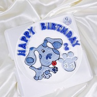 藍藍小狗 卡通 生日蛋糕 客製 手繪 造型 周歲寶寶 6 8吋 宅配