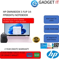 HP Omnibook 5 Flip 14-FP0024TU/14-FP0027TU  2-in-1 Laptop - 14" 2K TOUCH/I5-1334U/16GB/512GB/W11+HNS