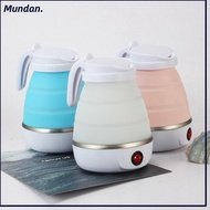 MUNDAN Electric Kettle, Mini 600ml Water Kettle, Portable Foldable Leakproof 110V/220V Silicone Kett