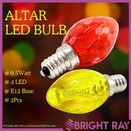 2PCS 0.5W COB LED EXTRA BRIGHT Bulb E12 Altar Lamp Candle Bulb Red Color Bulb Lotus Lamp LED Yellow 