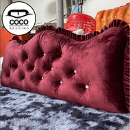 Bed headrest pillow, bedroom decoration pillow, standard size 1m6/1m8/2m, velvet felt fabric