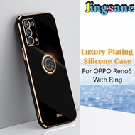 Jingsanc cho Oppo RENO 5/reno5 5G/reno5 Marvel Edition vỏ điện thoại Mạ sang trọng với Ốp Giá đỡ nhẫ