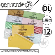 Concorde Envelope Laid DL Color Envelope 90 Striped Texture 220 x 110mm With Adhesive (12 Sheets)