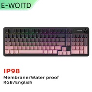 【E-WOITD】 FURYCUBE IP98 Wired Game Membrane Keyboard RGB Translucent Character Intelligent Knob Mute