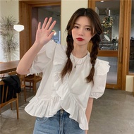 Puff sleeve shirt, loose fit, goes with every outfit. Summer fashion, Korean style, for women 2023