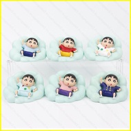 6pcs Crayon Shin-chan Nohara Shinnosuke Action Figure lying Model Dolls Toys For Kids Gift Collectio