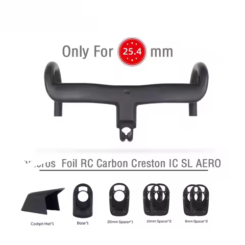 SYNCROS Foil 25.4mm Carbon Creston IC SL AERO Integrated Cockpit Road Bike Handlebar Black Fully Int