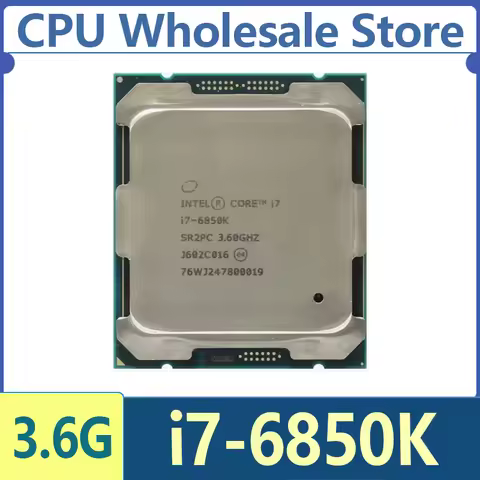Intel Core i7-6850K CPU 14nm 6 Cores 12 Threads 3.6GHz 15MB 140W processor LGA 2011-3