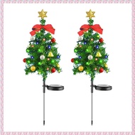 (QBEP) 2PCS Solar Christmas Tree Lights Outdoor Waterproof Solar Lights Xmas Tree Stake Lights Chris