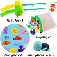 Magnetic Fishing Pool Toys Game, Water Table Bathtub Bath Toy - Pole Rod Floating Fish, Birthday Par