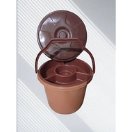 (12 Sets) 2.5 Gallon Brown Bucket with Lid + Lid - Celebration Bucket - Plastic Bucket