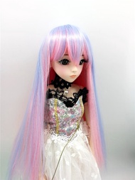 60cm Bjd Sd Tóc Dài Thẳng Dần Dần Màu Hỗn Hợp Loli Búp Bê Tóc Giả Rõ Ràng Bên Nổ Cho Búp Bê Sưu Tầm