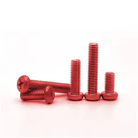 RTBRZAS 40pcs M1.7 phillips screws cross socket pan round head screw machine bolts thread nalis RED 